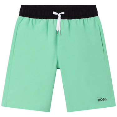 Traje de baño BOSS verde aqua para niños y adolecentes